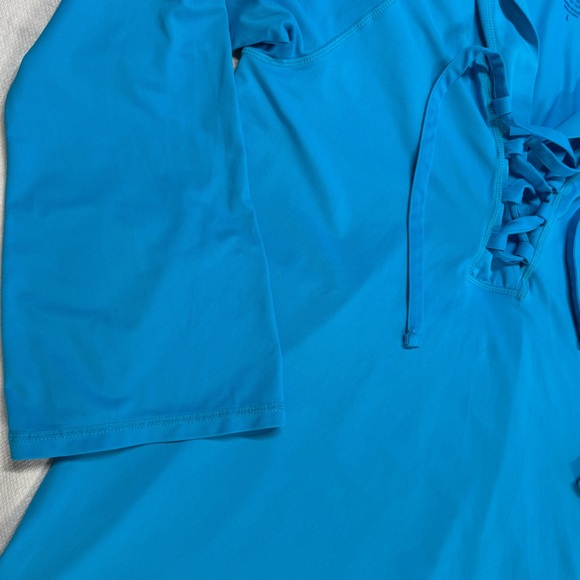 UV Skinz Hoodie Swimsuit Coverup Bathing Suit cover up Turquoise Beach Swim Lrge - Picture 4 of 11